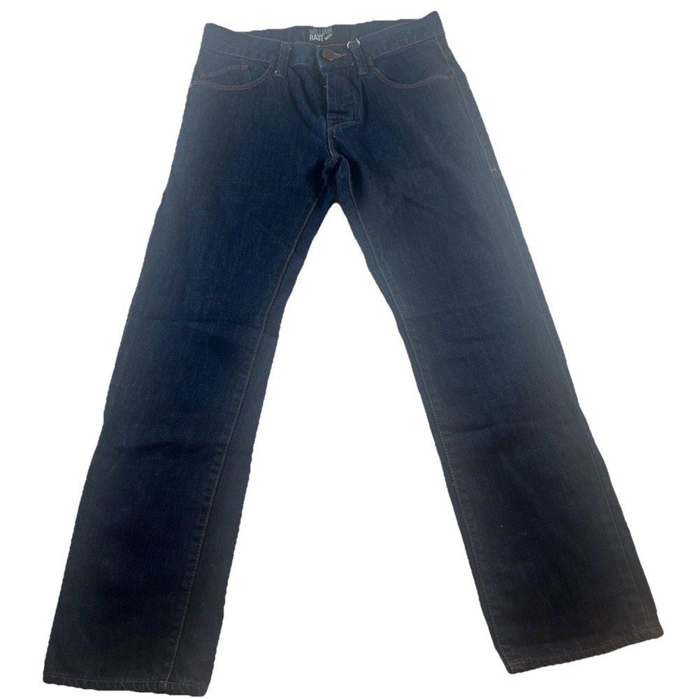 William Rast Straight Jeans Men's Size 29x30 Faded Blue‎ Wash Button Fly Denim